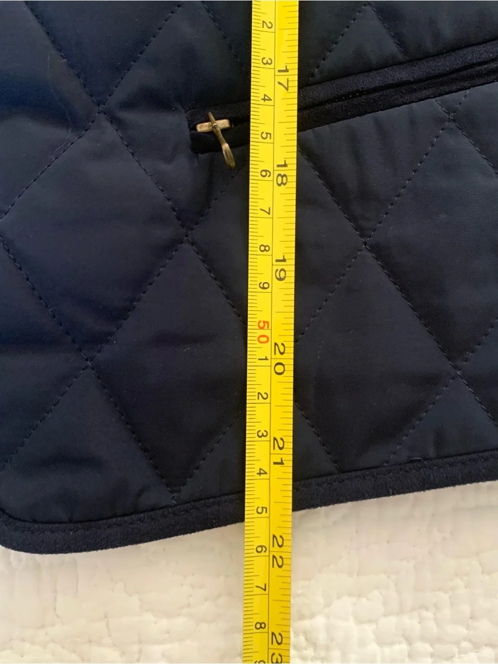 Talbots Petite Puffer Vest Quilted Sz PM Navy Snap Front Ribbed Preppy Gorpcore